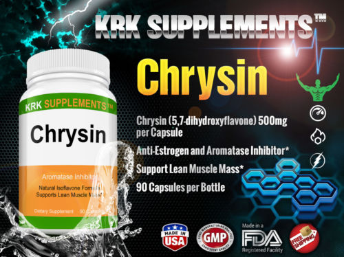 KRK Supplements Chrysin 500mg (5,7-dihydroxyflavone), 90 капсул