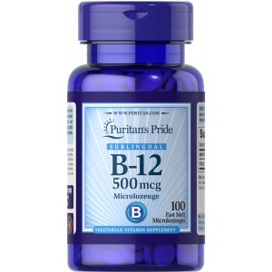 Puritan's Pride - Vitamin B-12 500 mcg, 100 таблеток для рассасывания