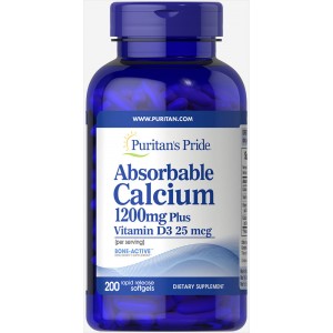 Absorbable Calcium 1200 mg with Vitamin D 1000 IU, 200 софтгелевих капсул