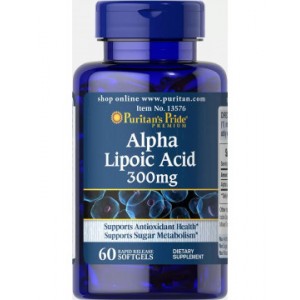 Puritan's Pride - Alpha Lipoic Acid 300 mg, 60 гелевых капсул