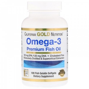 California Gold Nutrition - Omega-3 Premium Fish Oil 1100 mg, 100 гелевых капсул