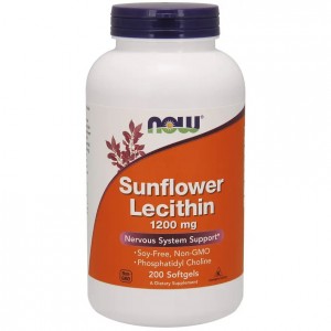 NOW - Lecithin 1200 mg, 200 гелевих капсул