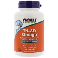 NOW - Tri-3D Omega 1000 mg (330 EPA/220 DHA), 90 гелевих капсул