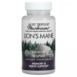 Host Defense - Lion's Mane Mushroom 500 mg (Mycelium), 60 капсул