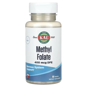 KAL - Methyl Folate 400 mcg DFE, 90 таблеток