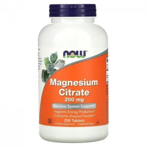 NOW - Magnesium Citrate 200 mg, 250 таблеток