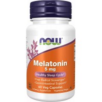 NOW - Melatonin 5 mg, 60 вегетаріанських капсул