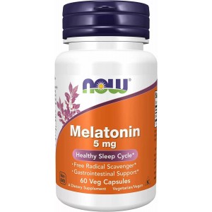 NOW - Melatonin 5 mg, 60 вегетаріанських капсул