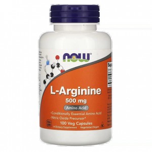 NOW - Arginine 500 mg, 100 вегетаріанських капсул