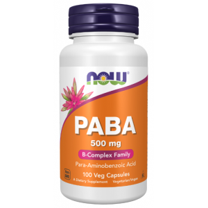 NOW - PABA  500 mg, 100 вегетаріанських капсул