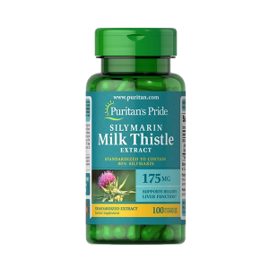 Puritan's Pride - Milk Thistle Standardized Extract 175 mg (Silymarin 80%), 100 капсул