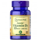 Puritan's Pride - Vitamin D3 400 IU (10 mcg), 100 таблеток