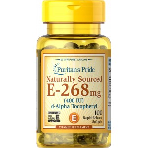 Vitamin E-400 iu 100% Natural, 100 гелевых капсул