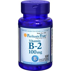 Puritan's Pride - Vitamin B-2 (Riboflavin) 100 mg, 100 таблеток