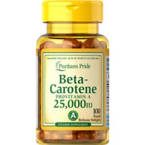 Puritan's Pride - Beta-Carotene 25 000 IU, 100 гелевых капсул