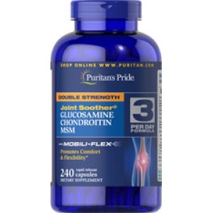 Double Strength Glucosamine, Chondroitin & MSM Joint Soother®, 240 капсул