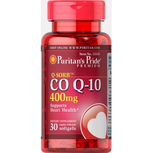 Puritan's Pride - CO Q-10 400 mg (Q-SORB), 30 гелевых капсул