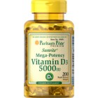 Puritan's Pride - Vitamin D3 5000 IU (125 mcg), 200 гелевых капсул