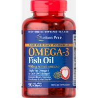 Puritan's Pride - Omega-3 Fish Oil Triple Strength 1400 mg, 90 гелевих капсул