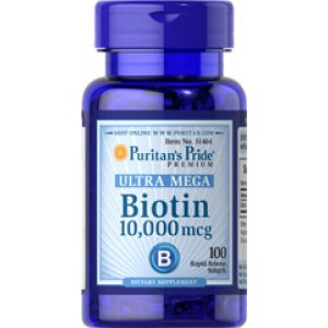 Biotin 10,000 mcg, 100 гелевых капсул