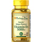 Puritan's Pride - Vitamin D3 5000 IU (125 mcg), 100 гелевих капсул