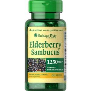 Elderberry Sambucus 1250 mg, 60 гелевых капсул