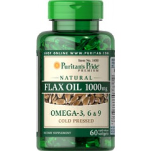 FLAX OIL 1000 mg Omega-3, 6 & 9, 60 гелевых капсул