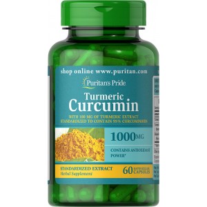 Puritan's Pride - Turmeric Curcumin 1000 mg with Bioperine 5 mg, 60 капсул