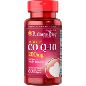 Puritan's Pride - CO Q-10 200 mg (Q-SORB), 60 гелевых капсул