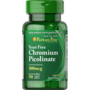 Chromium Picolinate 200 mcg Yeast Free, 100 таблеток