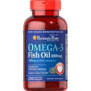 OMEGA-3 FISH OIL 1000 mg, 250 гелевых капсул