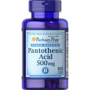 Pantothenic Acid 500 mg Timed Release, 100 каплет