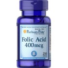 Puritan's Pride - Folic Acid 400 mcg (Folate 666 mcg DFE), 250 таблеток