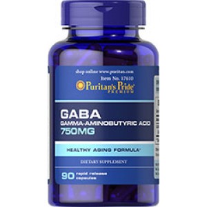 GABA (Gamma Aminobutyric Acid) 750 mg, 90 капсул