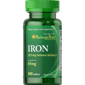 Iron Ferrous Sulfate 65 mg, 100 таблеток