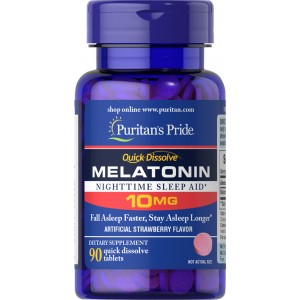 Puritan's Pride - Melatonin 10 mg Quick Dissolve, 90 таблеток для рассасывания