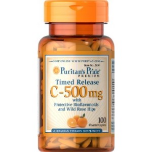Vitamin C-500 mg with Rose Hips Time Release, 100 каплет