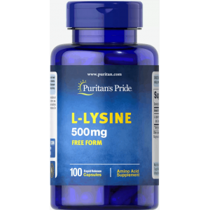 Puritan's Pride - L-Lysine 500 mg, 100 капсул