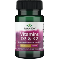 Swanson - Vitamins D3 2000 IU & K-2 (MenaQ7) 75 mcg, 60 капсул