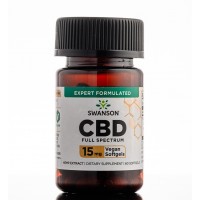 Swanson - CBD 15 mg Full Spectrum, 60 веган-желатинових капсул