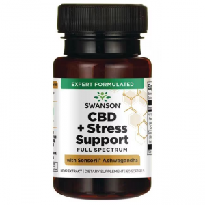 Swanson - CBD 15 mg + Stress Support with Ashwagandha, 60 желатинових капсул