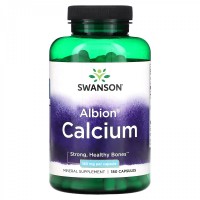 Swanson - Calcium 180 mg (Albion® Calcium bisglycinate chelate), 180 капсул