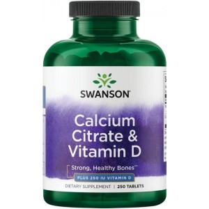 Swanson - Calcium Citrate 315 mg & Vitamin D3 250 UI, 250 таблеток