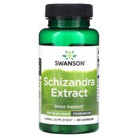 Swanson - Schizandra Standardized Extract 500 mg, 60 капсул