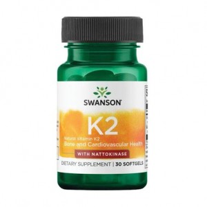 Swanson - Vitamin K-2 (MenaQ7) 50 mcg with Nattokinase 100 mg, 30 гелевих капсул