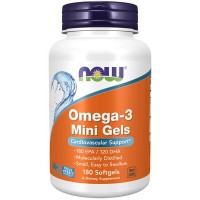 NOW - Omega 3 Fish Oil 500 mg Mini Gels (180 EPA/120 DHA), 180 міні гелевих капсул