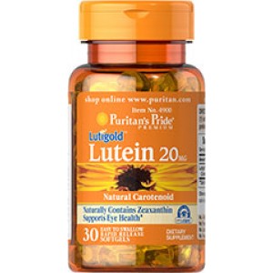 Puritan's Pride - Lutein 20 mg with Zeaxanthin Lutigold™, 30 гелевых капсул