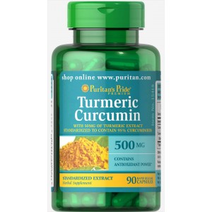 Puritan's Pride - Turmeric Curcumin 500 mg, 90 капсул