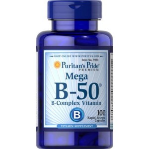 Puritan's Pride - Vitamin B-Complex Mega B-50®, 100 капсул